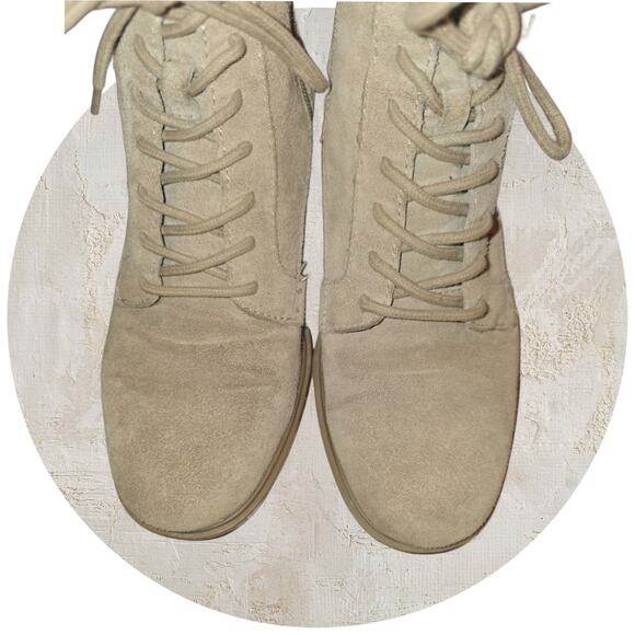 Lucky Brand Diedrah Tan Suede Combat Boots Womens Size 8.5 - Picture 6 of 9